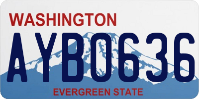 WA license plate AYB0636