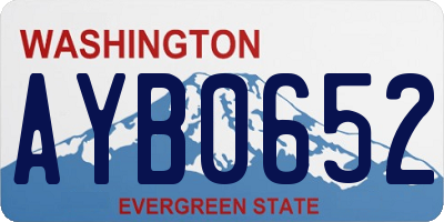 WA license plate AYB0652