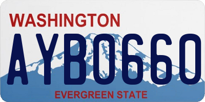 WA license plate AYB0660