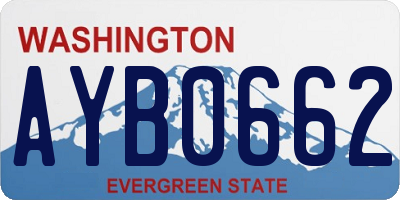 WA license plate AYB0662