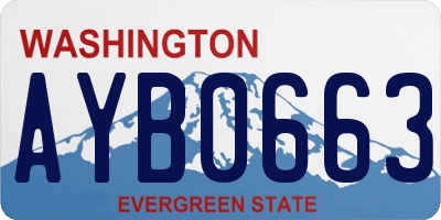 WA license plate AYB0663