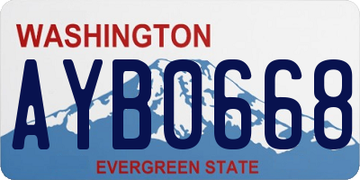 WA license plate AYB0668