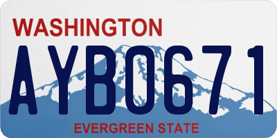 WA license plate AYB0671