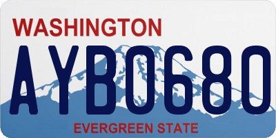 WA license plate AYB0680