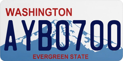 WA license plate AYB0700
