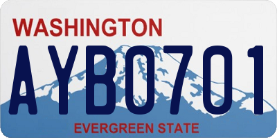 WA license plate AYB0701