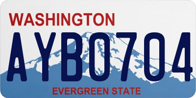 WA license plate AYB0704