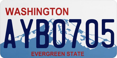 WA license plate AYB0705