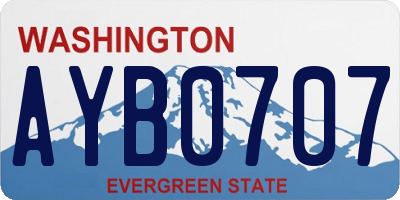 WA license plate AYB0707