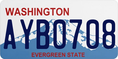 WA license plate AYB0708