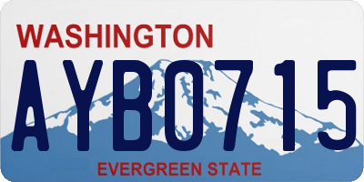WA license plate AYB0715