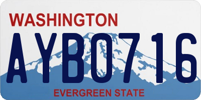 WA license plate AYB0716
