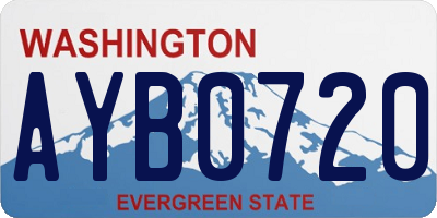 WA license plate AYB0720