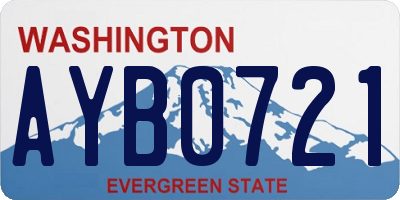 WA license plate AYB0721