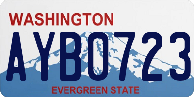 WA license plate AYB0723