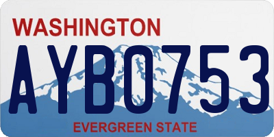 WA license plate AYB0753