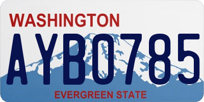 WA license plate AYB0785