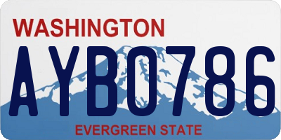 WA license plate AYB0786