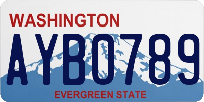WA license plate AYB0789