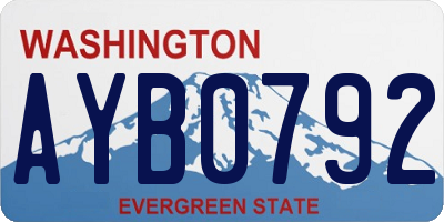 WA license plate AYB0792