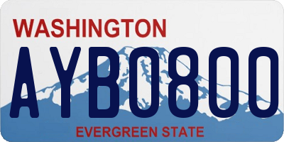 WA license plate AYB0800