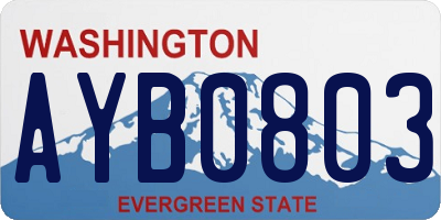 WA license plate AYB0803