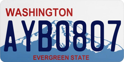 WA license plate AYB0807