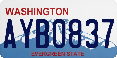 WA license plate AYB0837