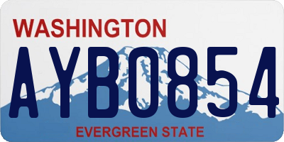WA license plate AYB0854