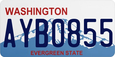 WA license plate AYB0855