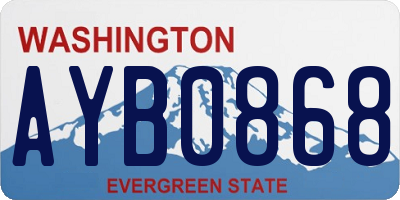 WA license plate AYB0868