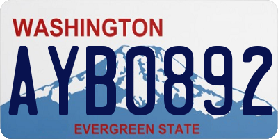 WA license plate AYB0892