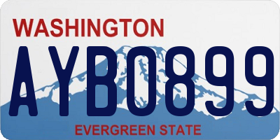 WA license plate AYB0899
