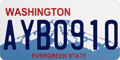 WA license plate AYB0910