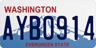 WA license plate AYB0914