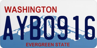 WA license plate AYB0916