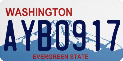 WA license plate AYB0917