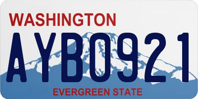 WA license plate AYB0921