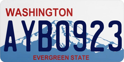 WA license plate AYB0923