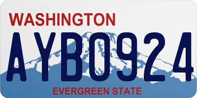 WA license plate AYB0924