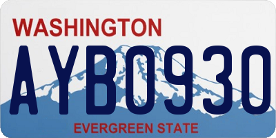 WA license plate AYB0930