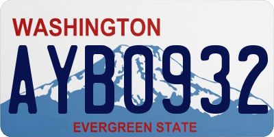 WA license plate AYB0932