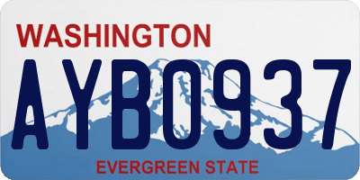 WA license plate AYB0937