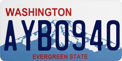 WA license plate AYB0940