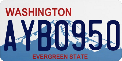 WA license plate AYB0950