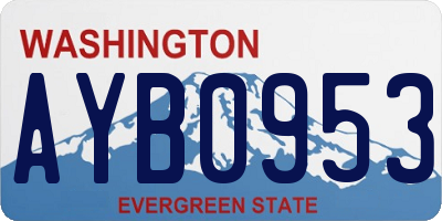 WA license plate AYB0953