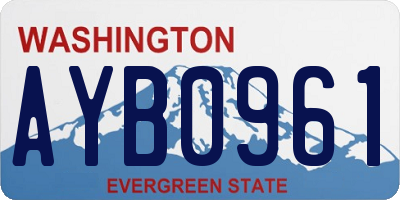 WA license plate AYB0961
