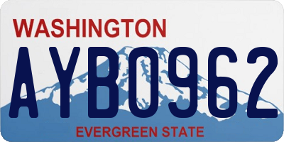 WA license plate AYB0962