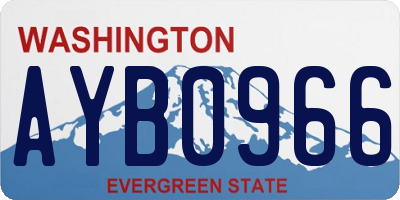 WA license plate AYB0966