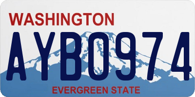 WA license plate AYB0974